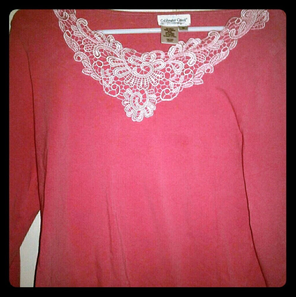 Pink cotton blend Coldwater Creek, shirt